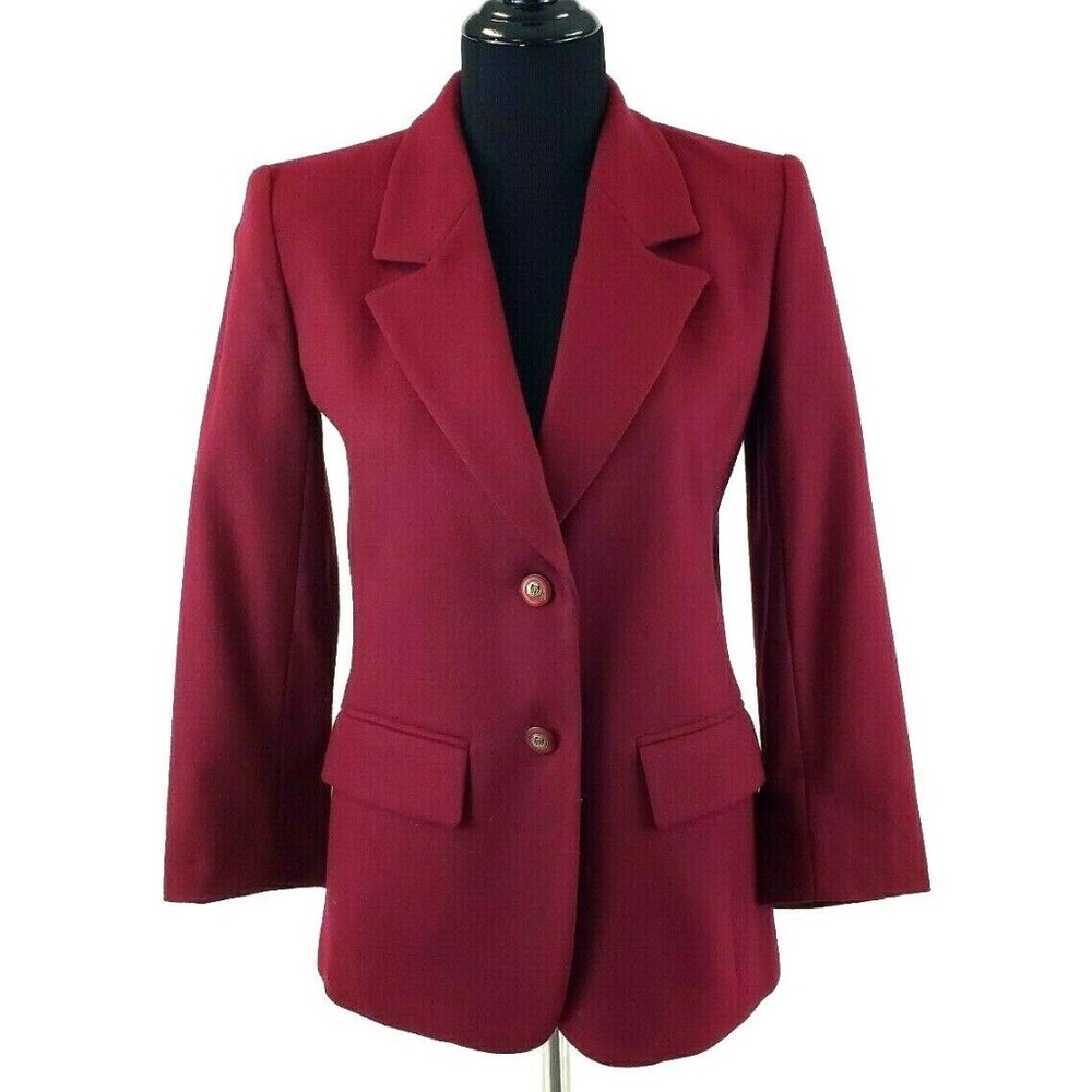 Pendleton Petite Red Wool Blazer - image 1